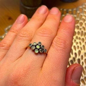 Jane Diaz Vintage Inspired 10k Gold Ring with Labradorite